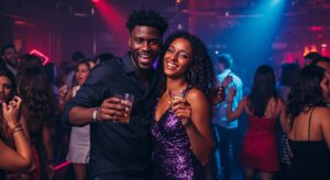 ouple dancing in hotel bar
